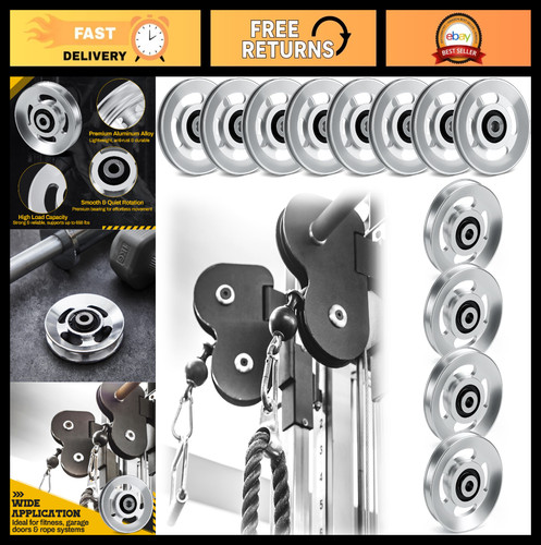 Aluminum gym pulleys set - aluminum,
